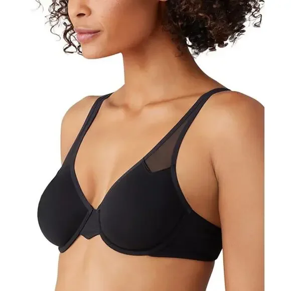 Wacoal Women's Body By 2.0 Mesh-Detail Underwire Bra Black Size 38DDD NWT